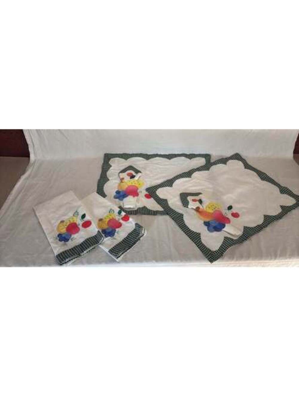 Vintage cotton placemat napkin and tea towel set [COPY]